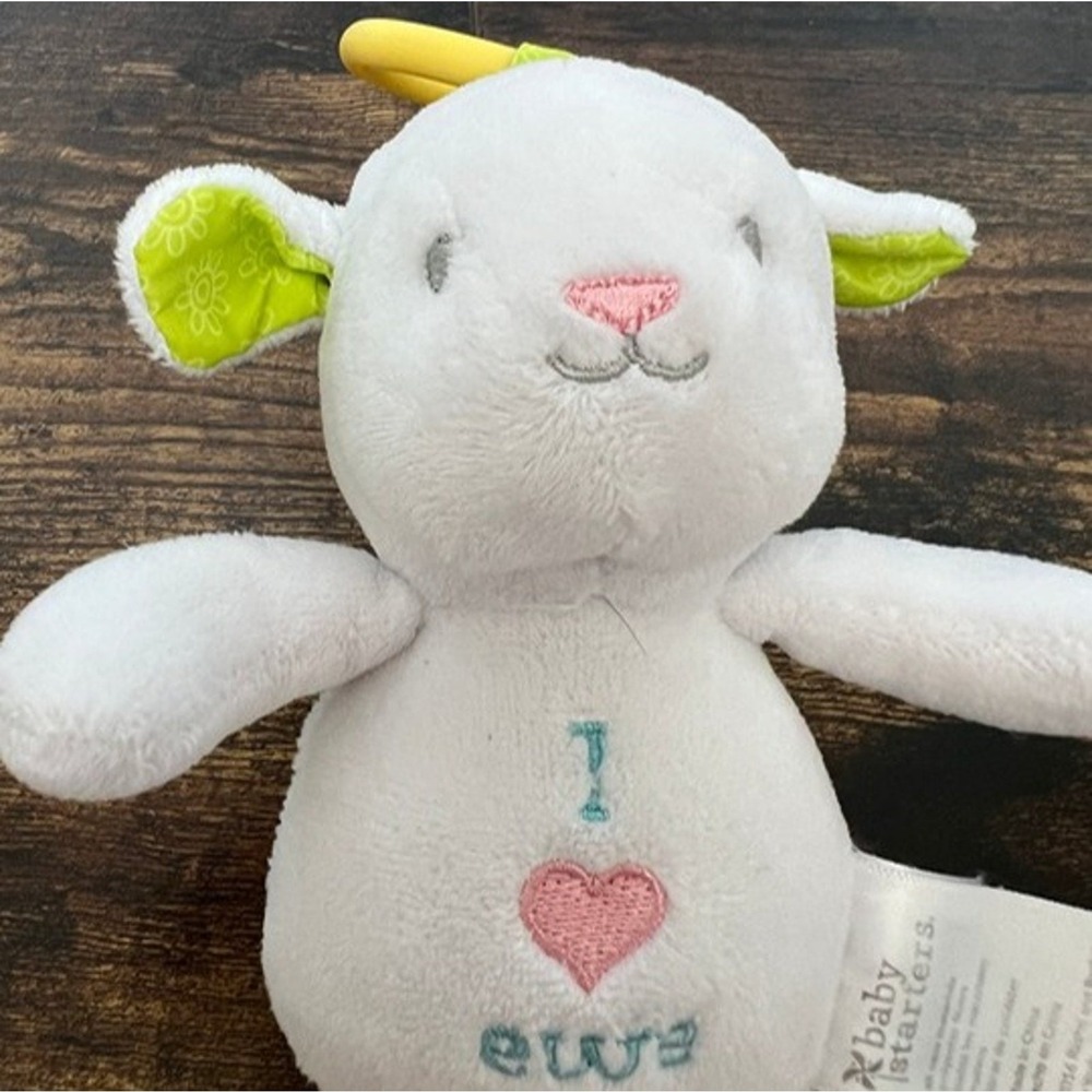 Baby Starters Clip On Hanging Lamb Rattle I Love Ewe Stroller Toy